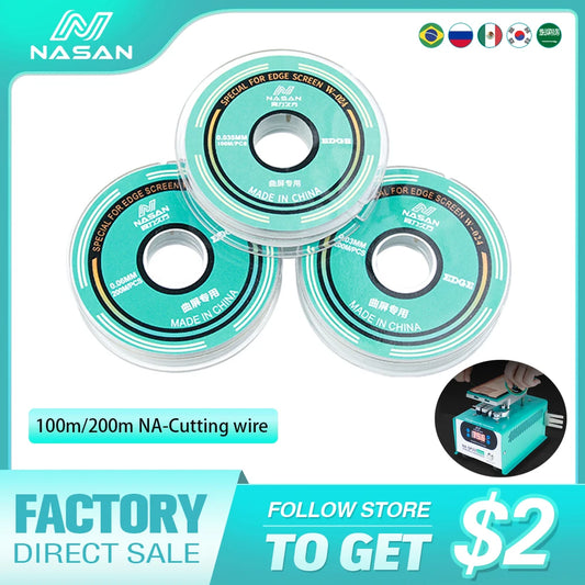 Alambre de separación para pantallas LCD NASAN, opciones de 100 m/200 m