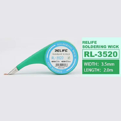 Relife Desoldering Braid Welding Solder Wick Wire No-Clean Low Residue Tin Repair Tool RL-1520 RL-2020 RL-2520 RL-3020 RL-3520