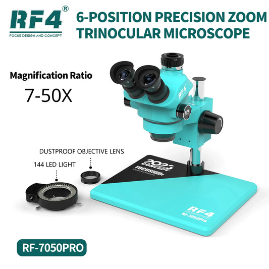 RF4 RF-7050PRO 7-50X Trinocular Microscope