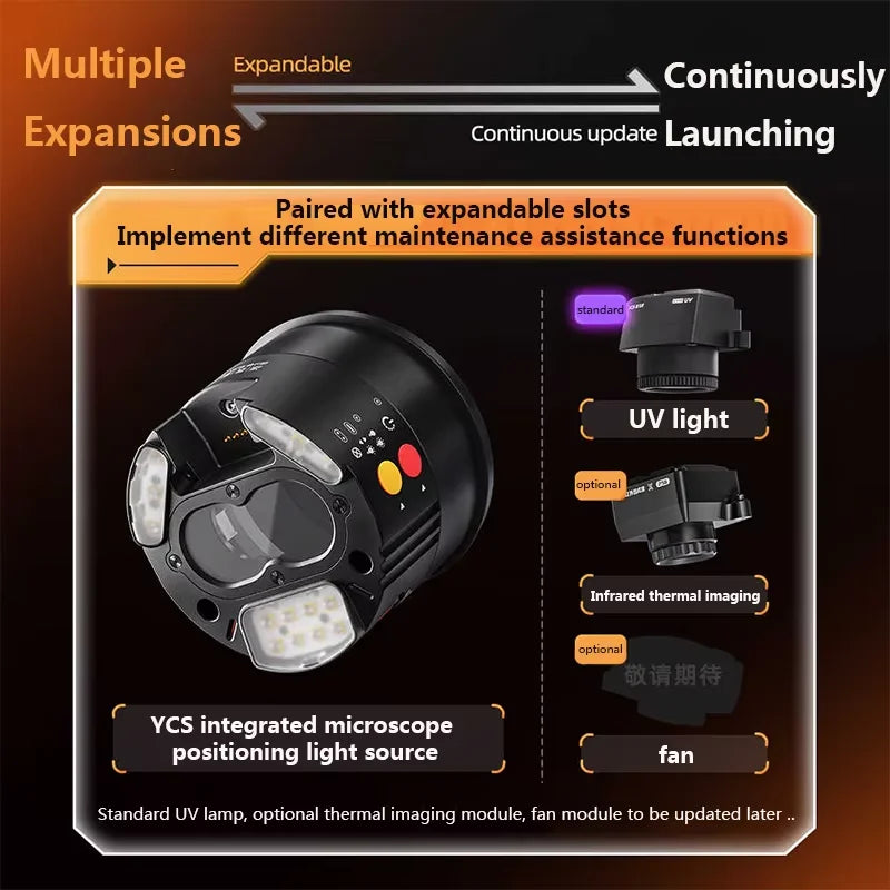 YCS Integrated Microscope Polarized LED Ring Light With UV Lamp Adjustable Positioning Light Source for Phones PCB Repair Tools