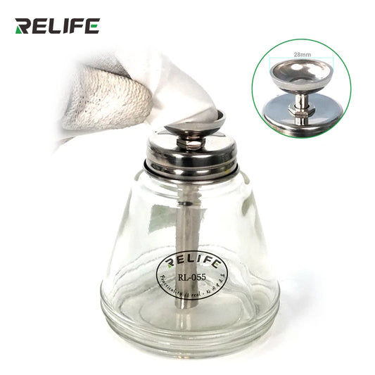 RELIFE Press Type Glass Alcohol Empty Bottle with Copper Core Anti-corrosion and Anti-Static Solution Dispenser Cleaning Bottle