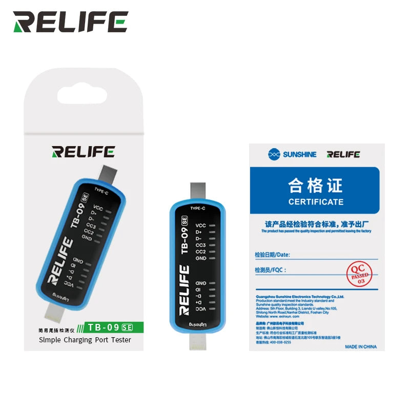 RELIFE TB-09 SE Lightning/USB-C Port Tester