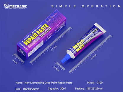 Mechanic  G100 Non-Dismantling Drop Point Repair Paste for Phones Tail Plug CHIP Pin PCB Seat Drooped Points Fast Curing Repair