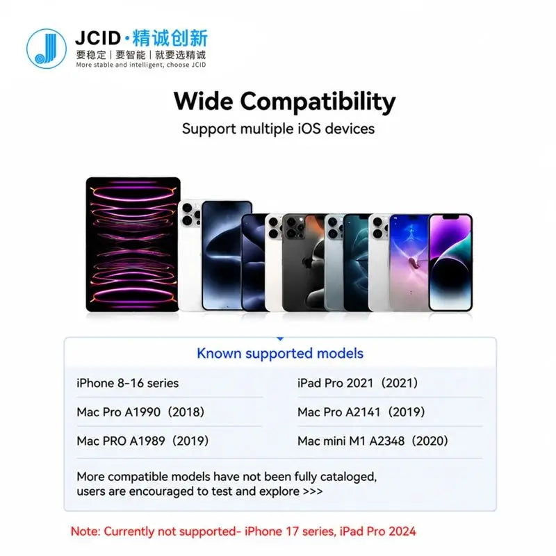 JCID DFU Cable For iPhone 8-16 Series For Android Auto DFU Without Button or Device Disassembly, Enables Deep Flashing