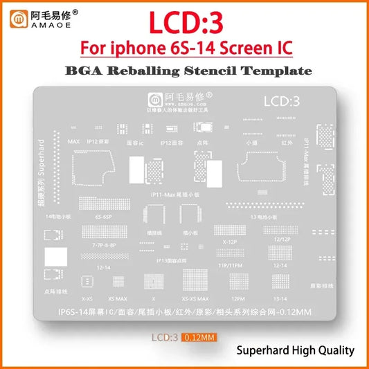 Plantilla BGA para el circuito integrado de pantalla LCD3 del iPhone de AMAOE