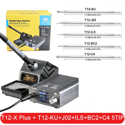 OSS T12-X PLUS Soldering Station Electronic Soldering Iron With T12 Tips For PCB Repair Phone Board Welding Repair Tools