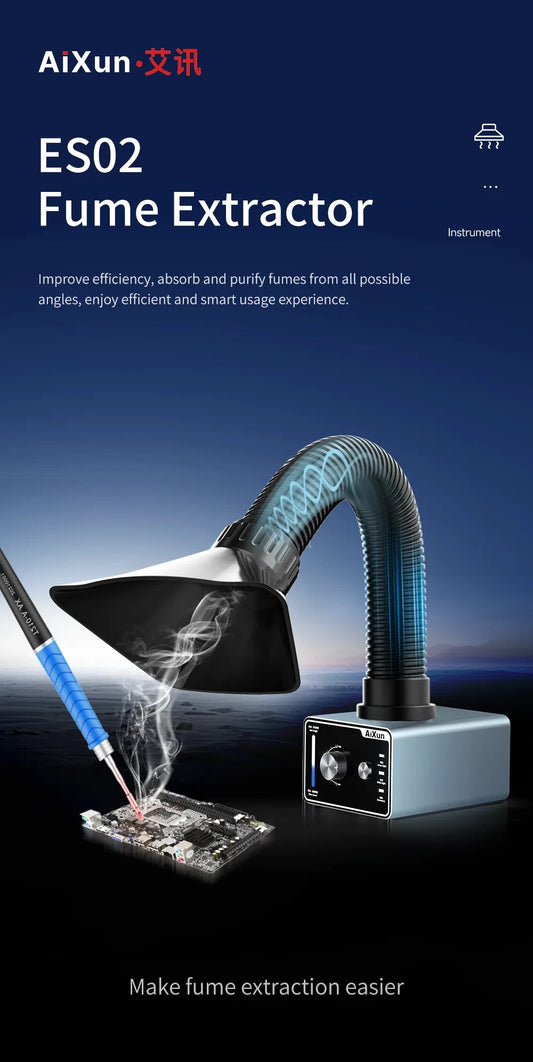 AIXUN ES02 Soldering Fume Extractor with HEPA Filter and Adjustable Light