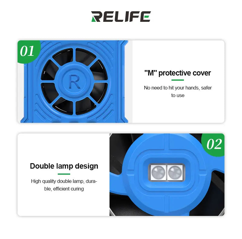 RELIFE RL-014E UV Lamp Curing Fan 6W | 3-Speed Smoke Exhaust Cooling for Mobile Phone Motherboard Repair