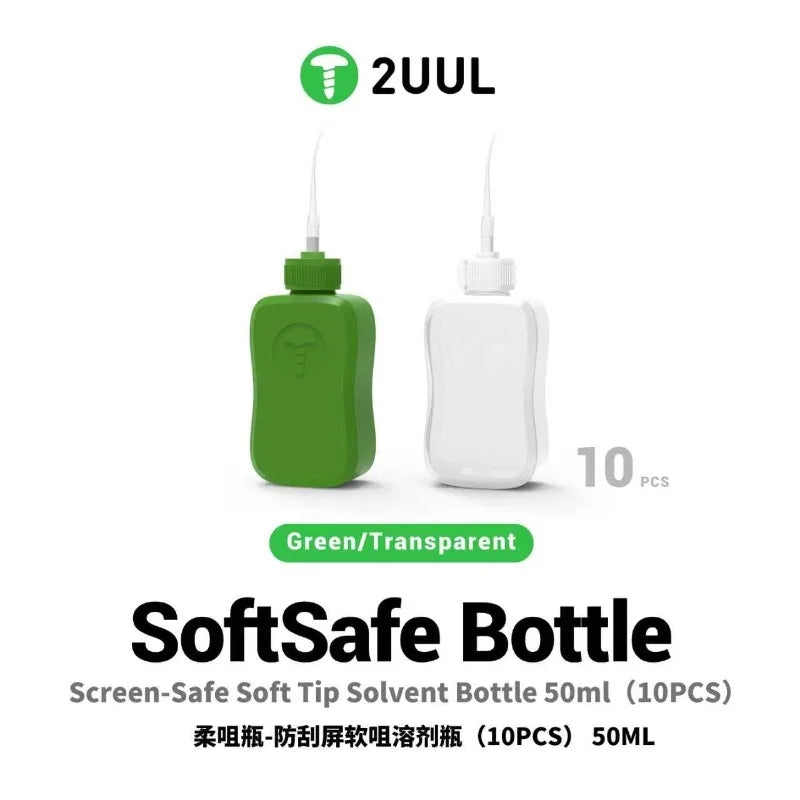 2UUL CL51/CL52 Solvent Bottle 50ml Soft Tip Liquid Dispenser for Mobile Phone Repair  Cleaning Alcohol Glue Removal Tool