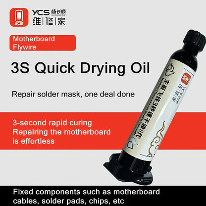 YCS 3S Fast UV Curing Solder Mask Adhesive for PCB & Motherboard Repair
