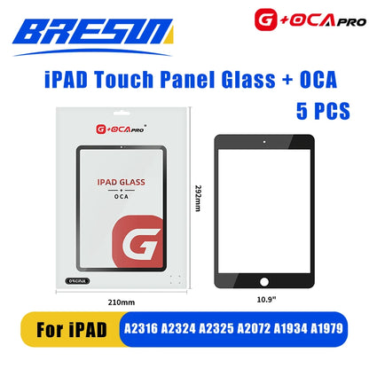 5PCS Glass+OCA Touch screen digitizer front outer glass panel for Apple ipad pro 9.7/10.5/11/12.9 inch GLASS replacement parts