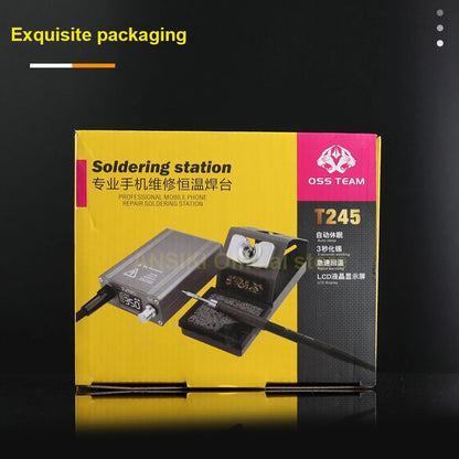 OSS TEAM T245 Soldering Station 130W 3S Fast Heating LCD Display PID Control for Phone Precision Electronics Repair Welding Tool