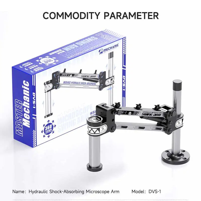 MECHANIC DVS-1 Microscope Hydraulic Shock-Absorbing Swing Arm Stand Compatible with Most Microscope Mainboard PCB Repair Tool