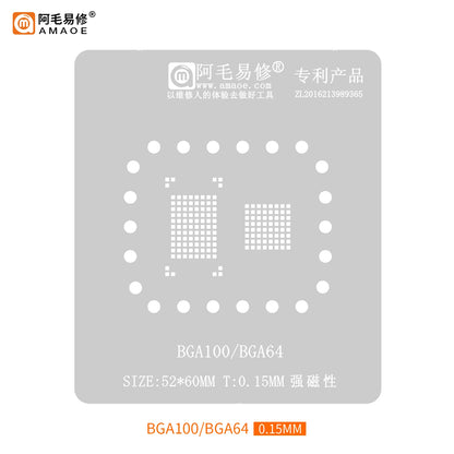 Plataforma de reballing eMMC AMAOE Car Audio BGA100/BGA64