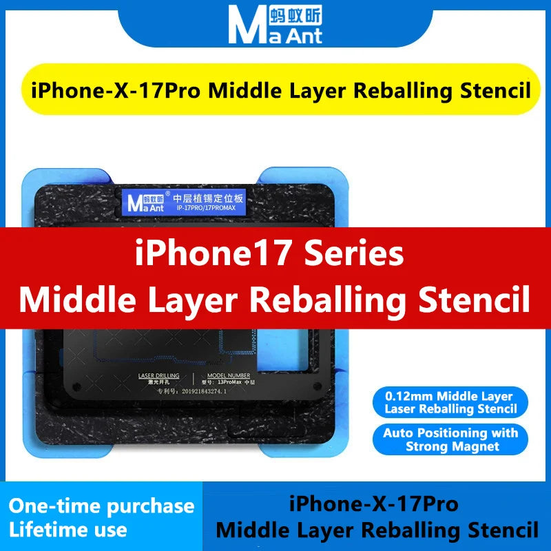 Plataforma MAANT para reballing de la capa intermedia de iPhone X-17