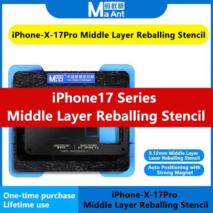 Plataforma MAANT para reballing de la capa intermedia de iPhone X-17