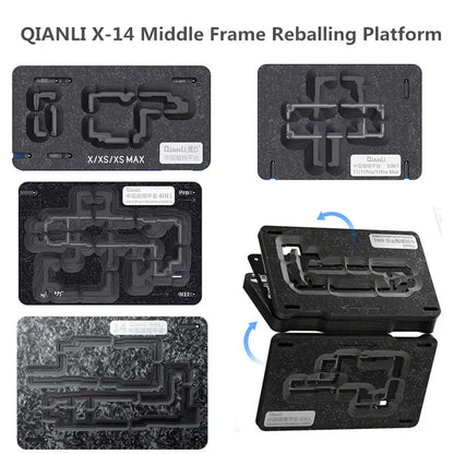 QIANLI Middle Frame Reballing Platform for Phone X 11 12 13 14 Series BGA Reballing Tin Planting Station with Stencil