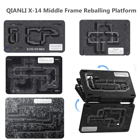 QIANLI Middle Frame Reballing Platform for Phone X 11 12 13 14 Series BGA Reballing Tin Planting Station with Stencil