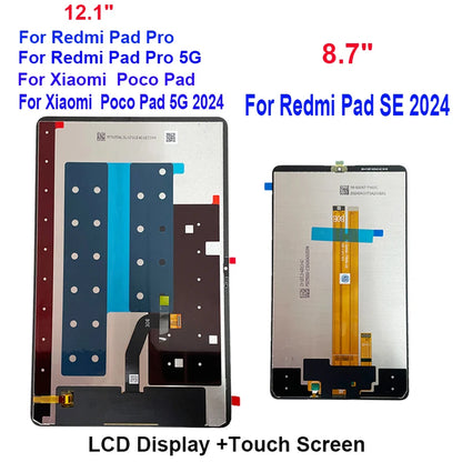 Tablet LCD For 12.1" Redmi Pad Pro/Pro 5G LCD For Xiaomi Poco Pad PocoPad 5G Display Screen For Redmi Pad SE 8.7 2024 Display Sc