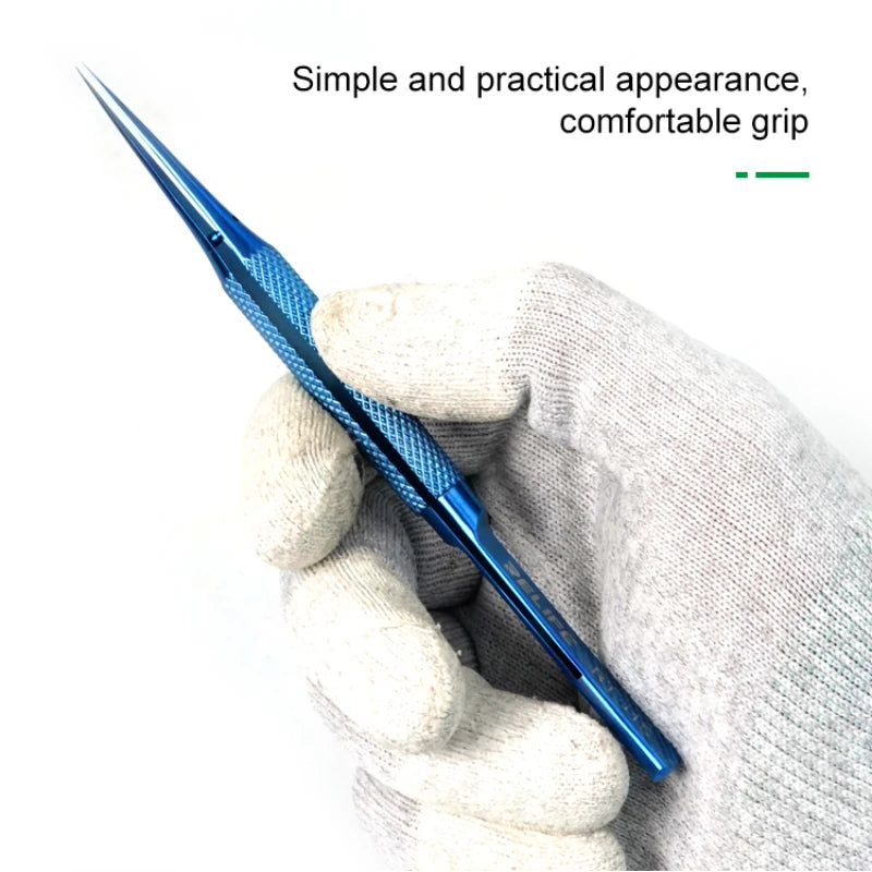 RELIFE 0.1mm Titanium Alloy Non-magnetic High Hardness Aviation Ultra-Precise Step Structure Tweezers Phone IC Chip Repair
