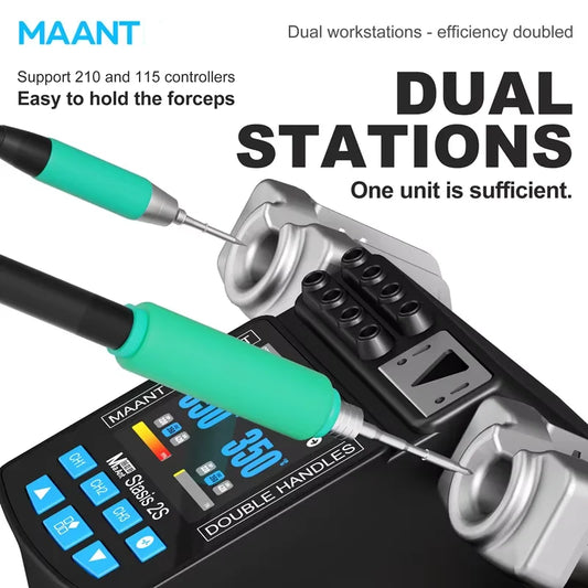 MAANT 2S-210 Estación de soldadura dual de 200 W con opciones de mango C115 / C210
