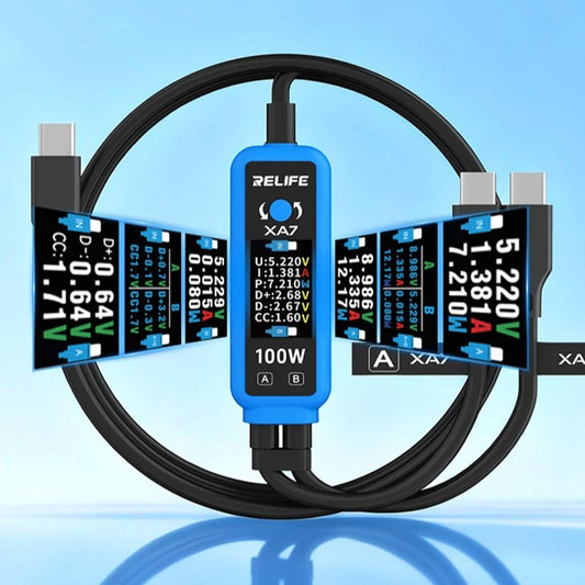Cable de carga 1 a 2 con pantalla digital RELIFE XA7 con PD 3.0 / PPS