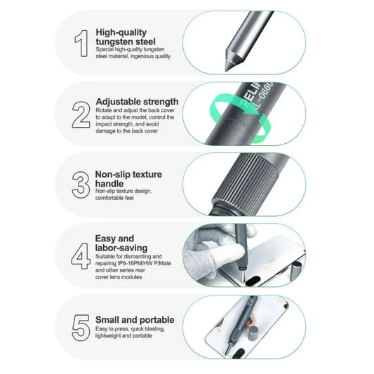 RELIFE RL-066C Rear Glass Breaking Pen for IP8-16PM/HW P/Mate Rear Shell Battery Glass Cover Breaker Blasting Repair Tool