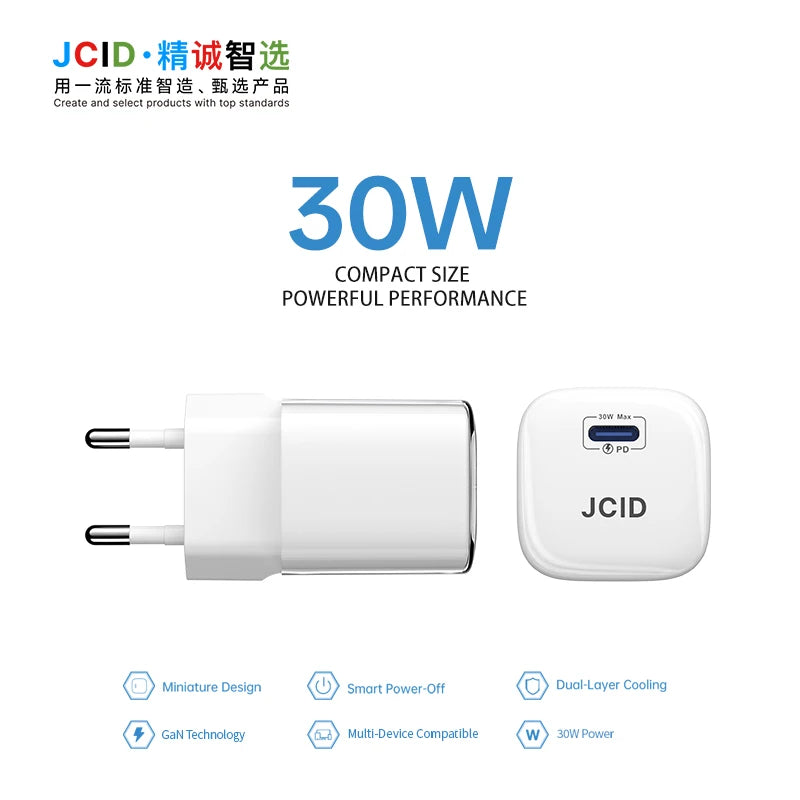JCID GaN Charger Multi-Power 30/45/67W PD Adapter with Data Cable for Smartphone Tablet Home And Repair Shop Use