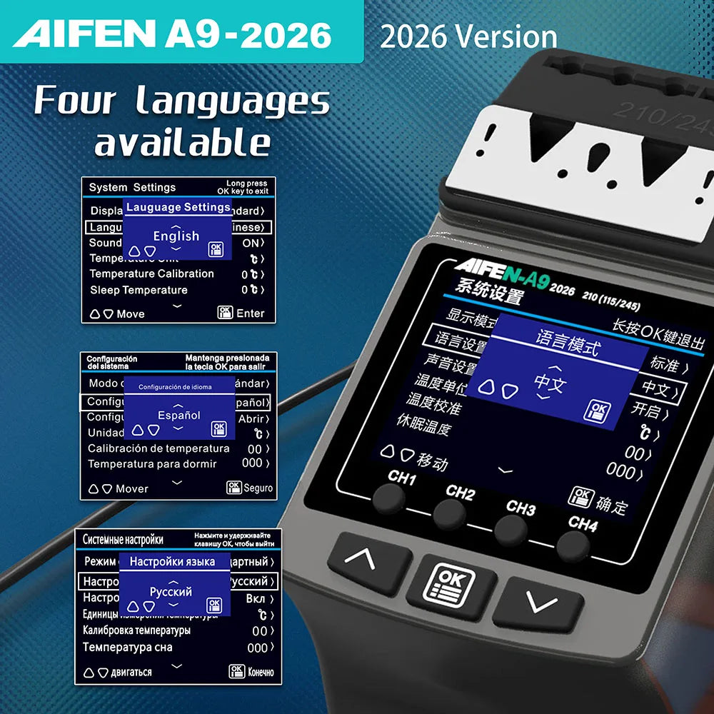 AIFEN A9-2026 Soldering Station 180W Power Compatible T210 T115 T245 Iron Handle for Phone Motherboard PCB Chip Welding Repair