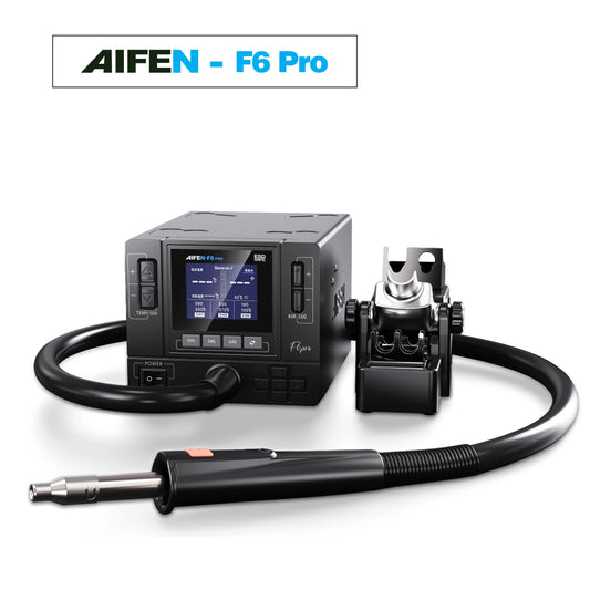 Estación de retrabajo BGA AIFEN F6PRO con pistola de aire caliente de 1000 W, pantalla digital, boquilla curva, soldadura, reparación y desoldado