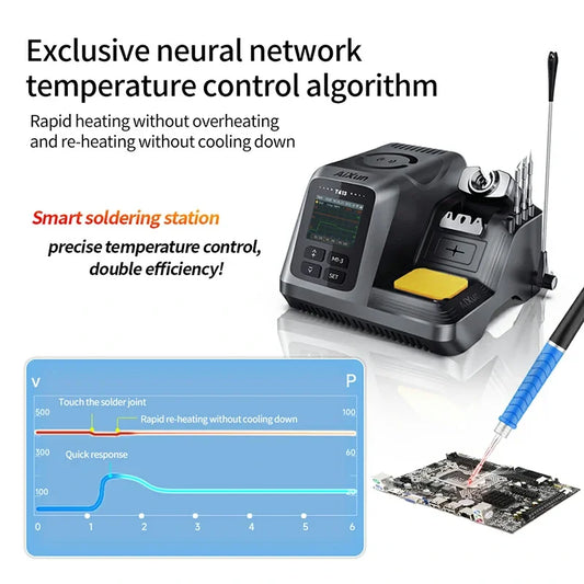 Estación de soldadura inteligente Aixun T413 de 200 W, compatible con mangos T245/T225 para soldadura, desmontaje y reparación de placas base BGA
