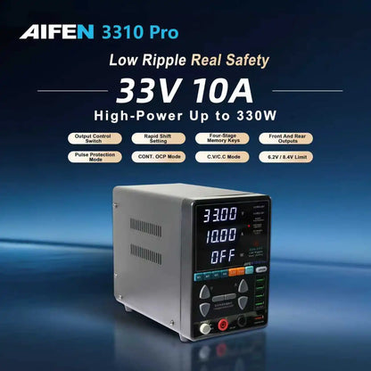 AIFEN 3310PRO Power Supply 33V/10A High Power 330W Low Ripple Pulse Protection High Precision Adjustable Switching DC Power