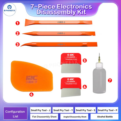 I2C 7-Piece Phone Opening Pry Tool and Bottle Set