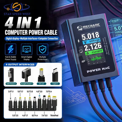MECHANIC POWER MAC Computer Power Cable with Digital Display Multi Interface Adapter For MacBook Xiaomi Huawei Laptop Repair