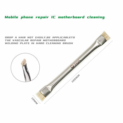 2UUL CL11 Dual Heads Bristle Brush for Mobile Phone Repair Anti Static PCB Chip IC Cleaning Hand Tools Dust Removal Brush