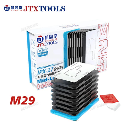 JTX Motherboard Interlayer BGA Reballing Stencil Kit for iPhone Repair