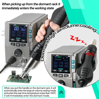 SUGON 2026 700W Soldering Station 160 Grade Airflow Hot Air Gun Electronics Rework Station Phone Repair BGA PCB SMD Solder Tools