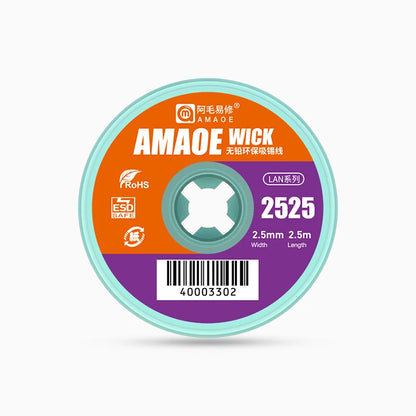 AMAOE Copper Desoldering Braid Wick (2.5m Length)