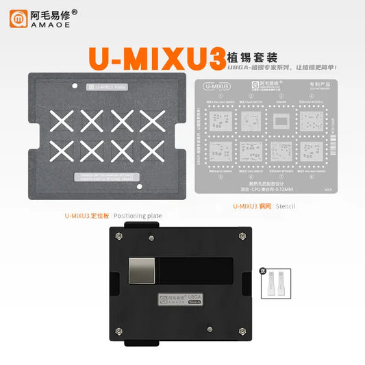 Plantilla de reballing BGA para CPU Qualcomm y MediaTek AMAOE U-MIXU3 (0,12 mm)