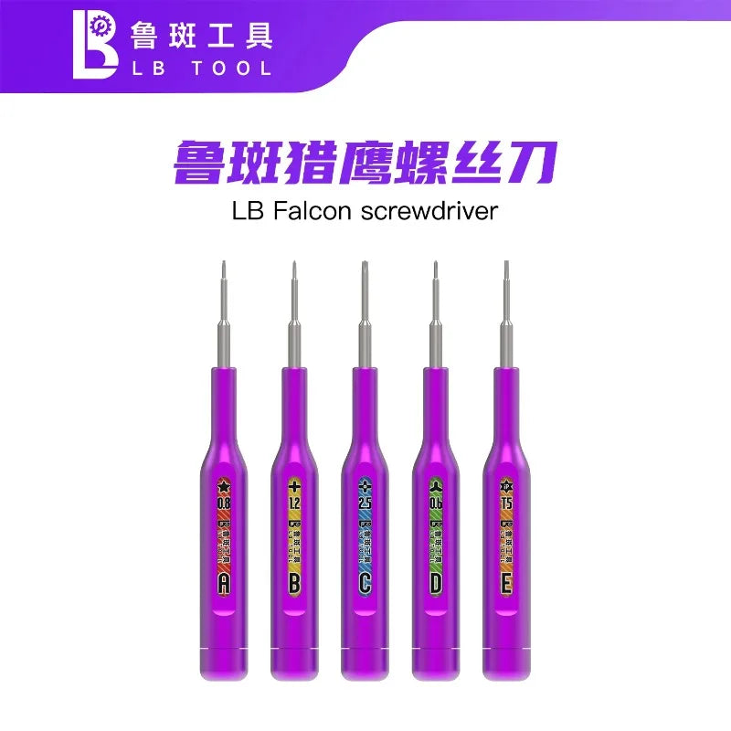 Juego de destornilladores LUBAN Falcon 5 en 1, puntas de destornillador de aleación S2, kit de herramientas de reparación manual para teléfonos móviles, PCB, circuitos integrados y electrónica