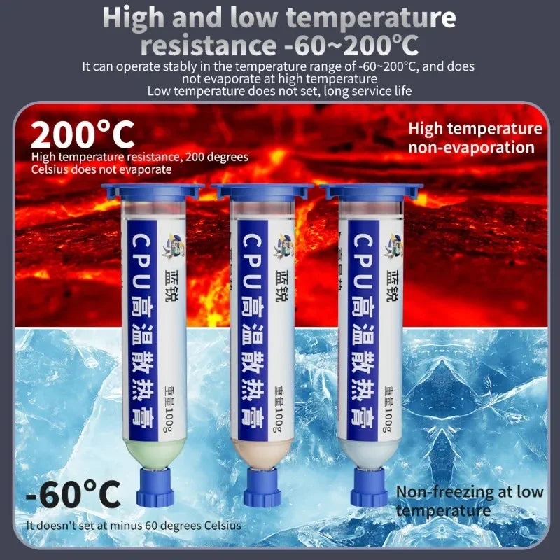 Lanrui Thermal Compound Paste 100g Thermal Conductivity 4/6/8.5W/mk for CPU Chip VGA Card Intel Processor Heat Sinks Repair Tool