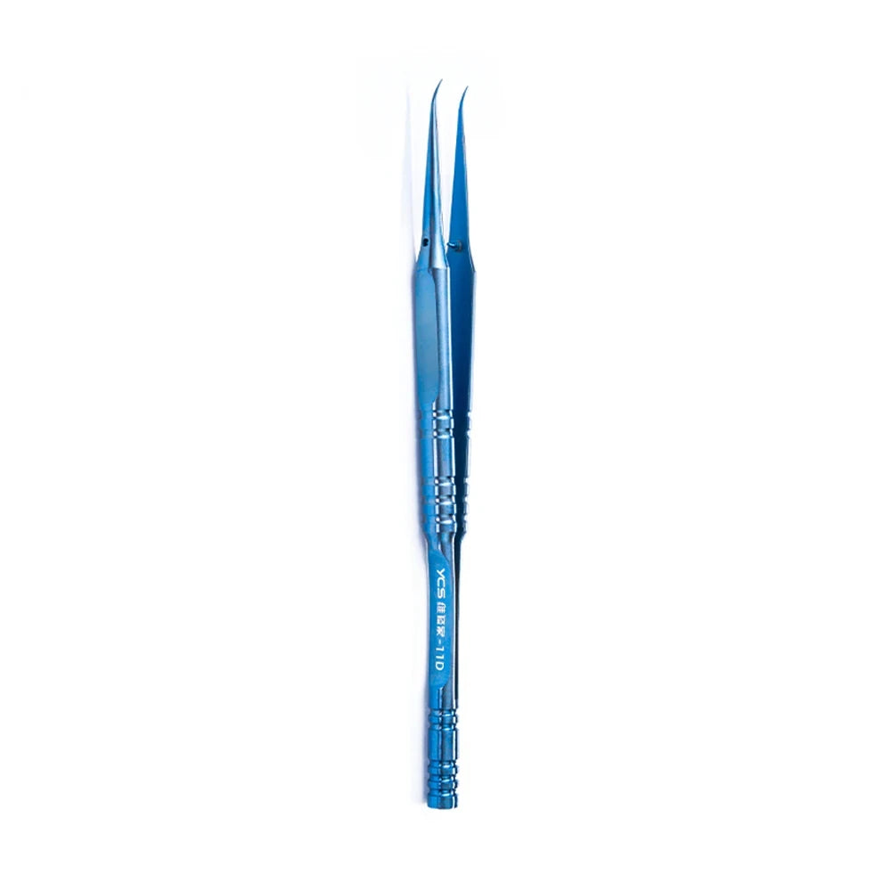YCS Repair Titanium Alloy Curved Pointed Tweezers for Mobile Phone Computer Motherboard Chip Flying Wire Clamping Tweezers Tool