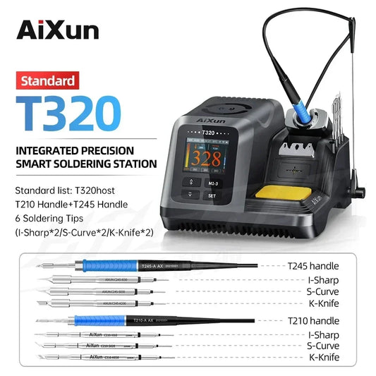Estación de soldadura AIXUN T320 de 200 W, con calentador 2S, soldador de pasta y punta de soldadura T245 C210 para reparación de teléfonos móviles y máquina de soldar