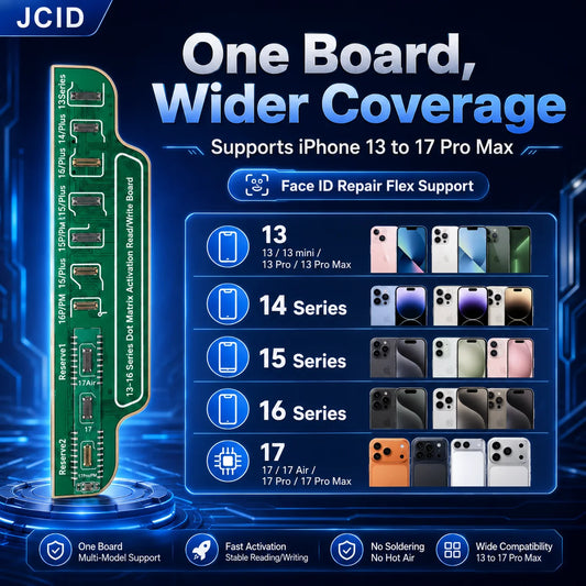NEW JCID 13-17PM Dot Matrix Activation Read Write Board for iPhone Face ID Repair No Soldering Hot Air V1S Pro V1S Plus V1SE