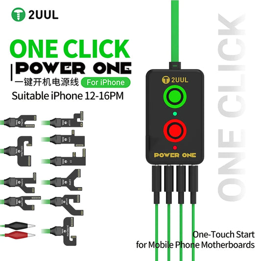2UUL PW09 POWER ONE Cable de alimentación One-Touch para reparación de placa base de la serie iPhone 12-16PM Fuente de alimentación Herramienta de alimentación One-Touch