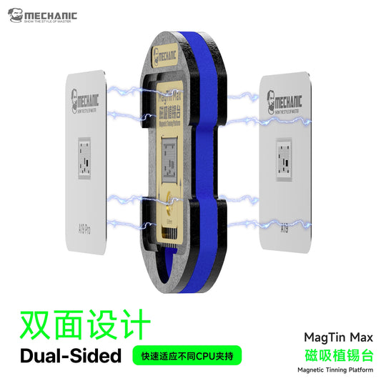 Plataforma magnética para estañado MECHANIC MagTin Max para retirar el pegamento negro de la CPU de iPhone y Android y estañar plantillas de chips
