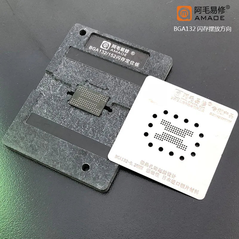 Juego de plantillas Amaoe para reballing de SSD y unidades flash USB (BGA132, BGA152, SSD1)