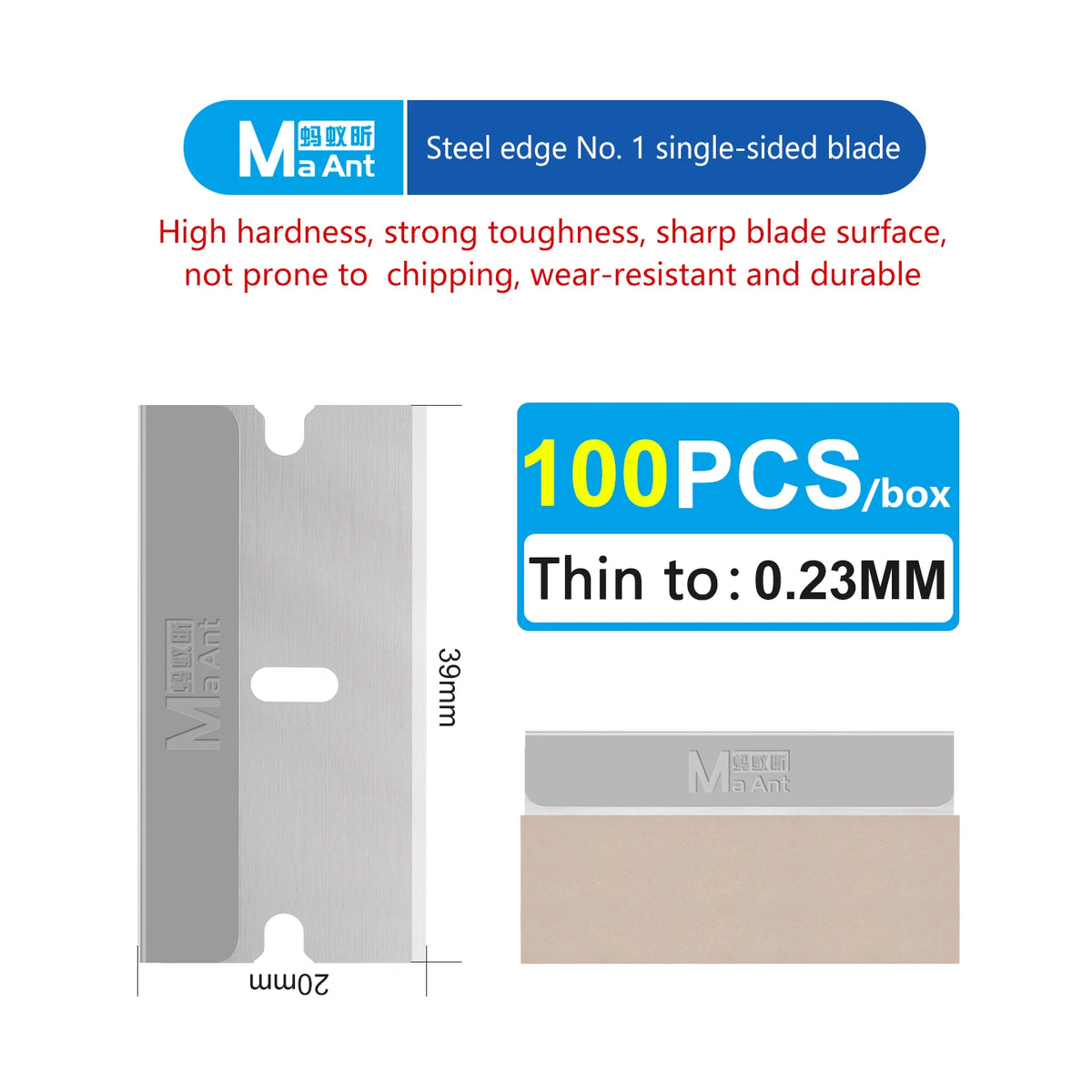 MAANT No. 1 OCA Glue Removal Blades, 100 Pieces