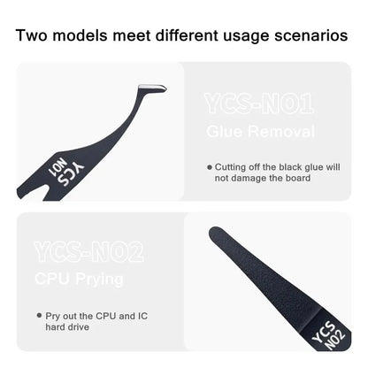 YCS NO1 NO2 Mobile Phone Repair CPU Prying Knife Tablet Chip Motherboard Adhesive Removal Blade Tool