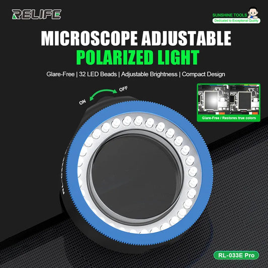 Luz anular LED de doble polarización para microscopio RELIFE RL-033E Pro